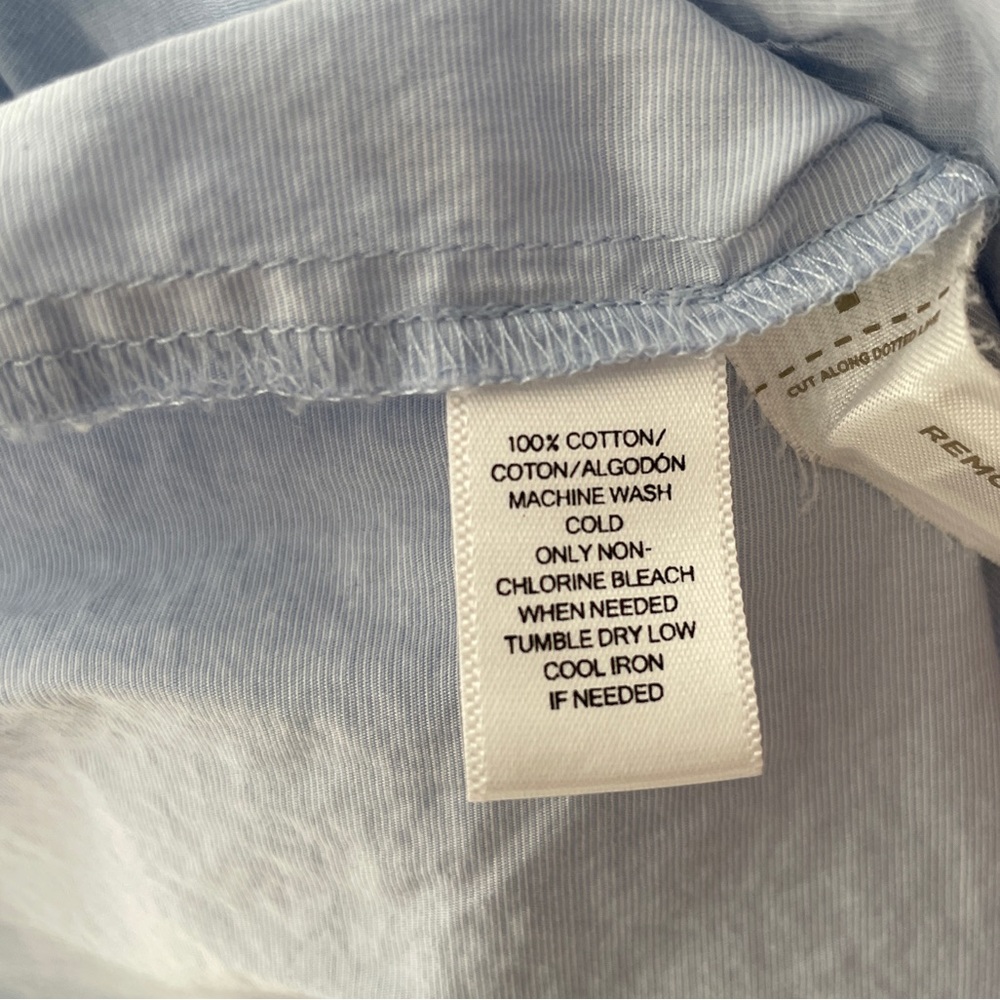 LOFT Light Blue Ruffle Neck Blouse - Picture 3 of 3